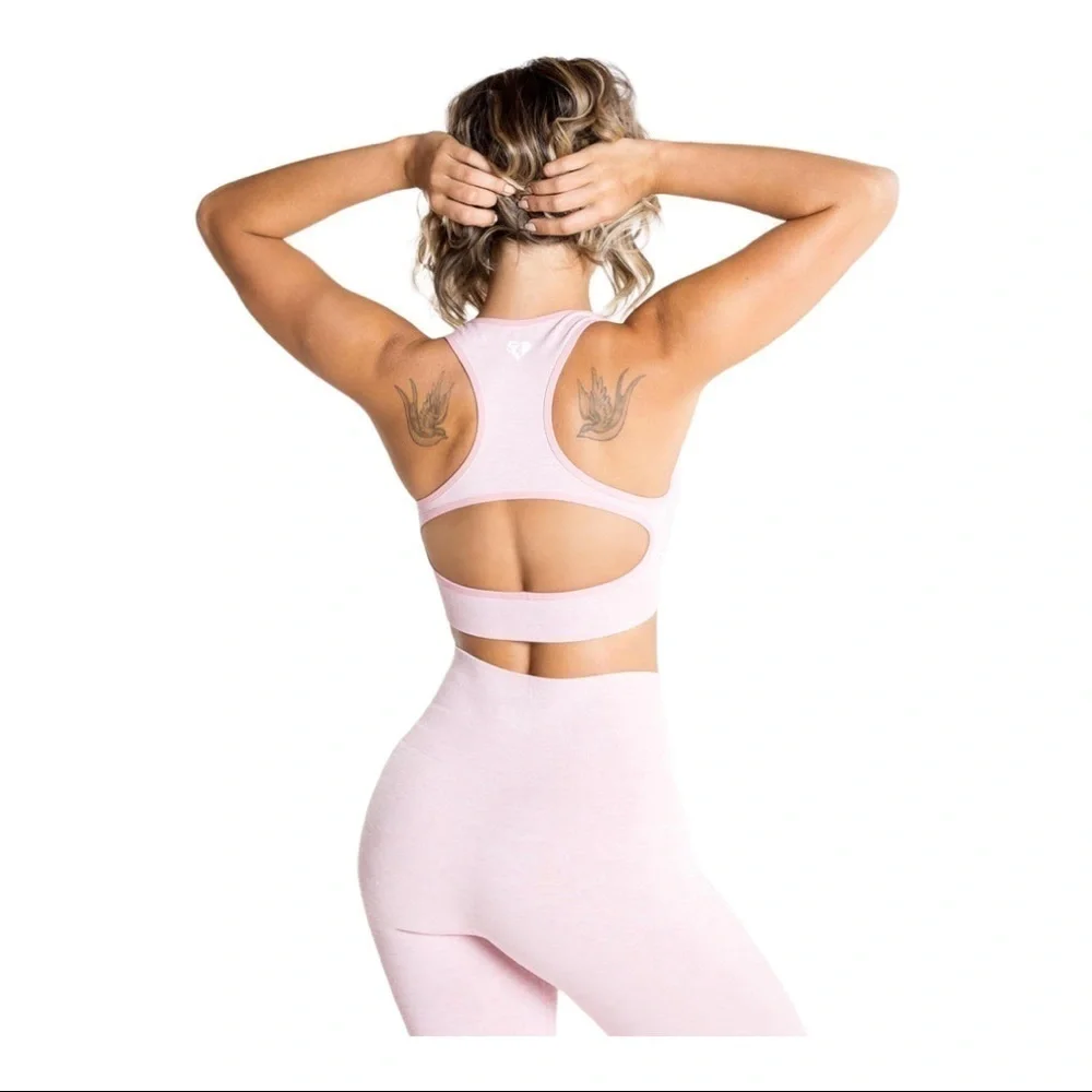 𝅺women's Best Wear MOVE SEAMLESS SPORTS BRA COLOR: Light Pink Marl
